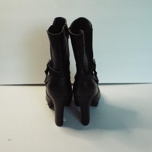 Pre-Owned Lane Bryant Womans Size 10 Wide Black Zip Up Round Toe Ankle Boots - Picture 4 of 10